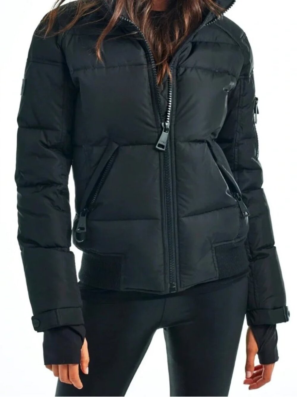 SAM. New York Black Puffy Bomber Jacket M